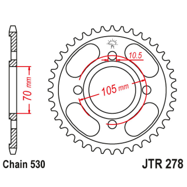 JT JT Rear Sprockets R/W 278-38T HON